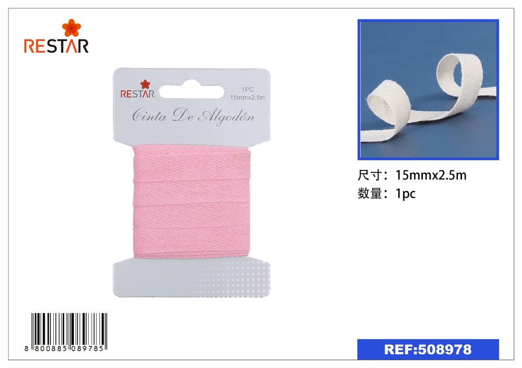 Cinta de algodón 15MM*2.5M - Material de costura