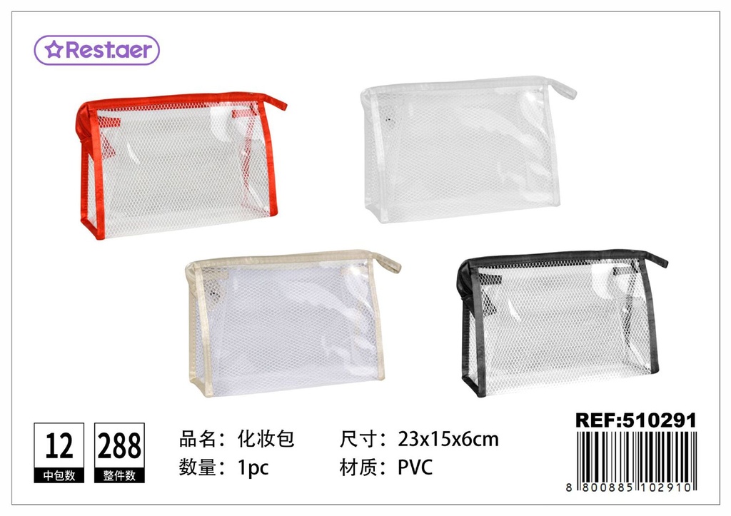 Neceser Transparente Rectangular 23x15x6 cm - Accesorios de belleza