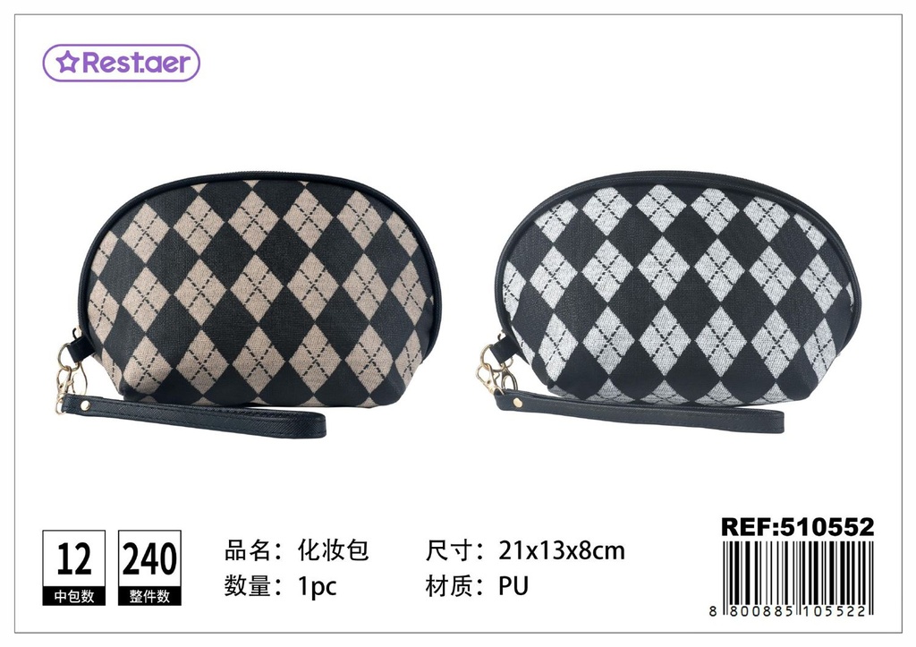 Neceser medio con cuadro de rombos 21*13*8 cm - Accesorios de belleza