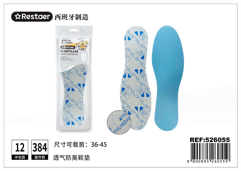 Plantillas recortables transpirables y antiolor T:36-45