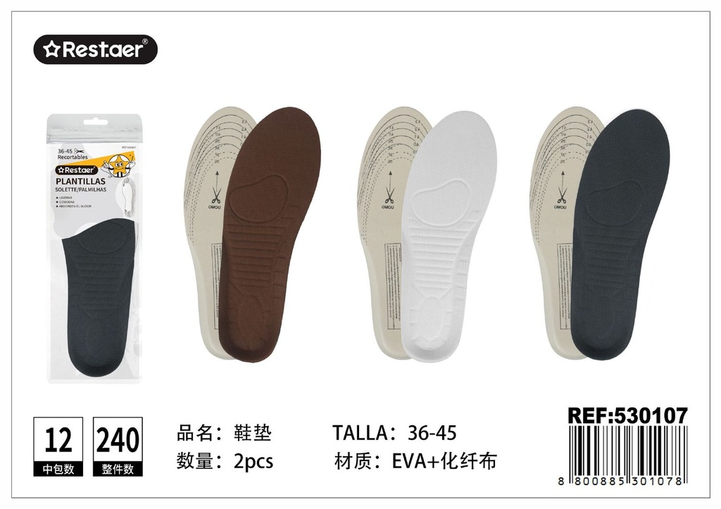 Plantillas para zapatillas - Accesorios de mercería