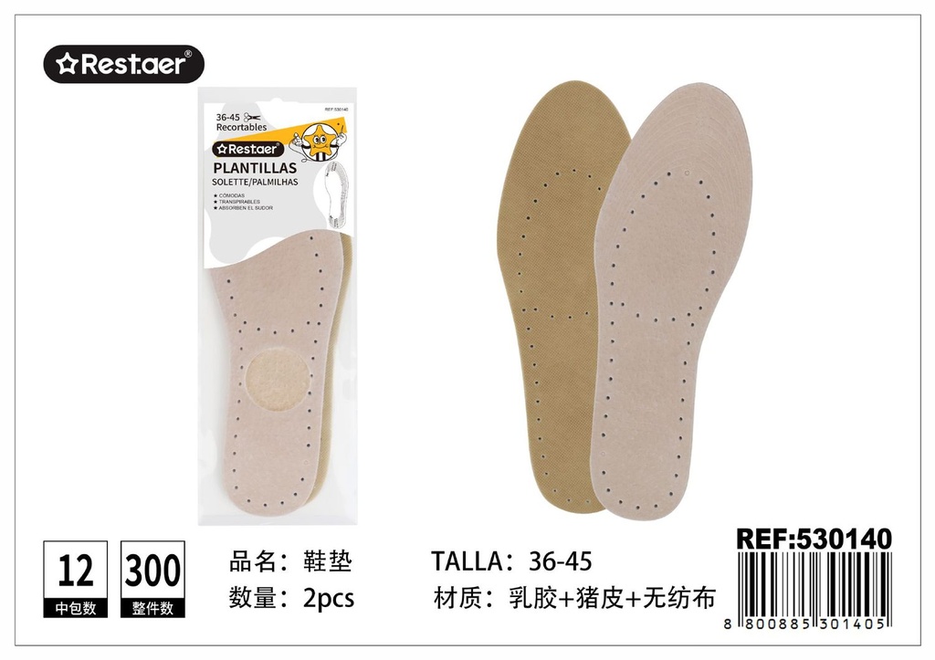 Plantilla de PVC y cuero látex para zapatos