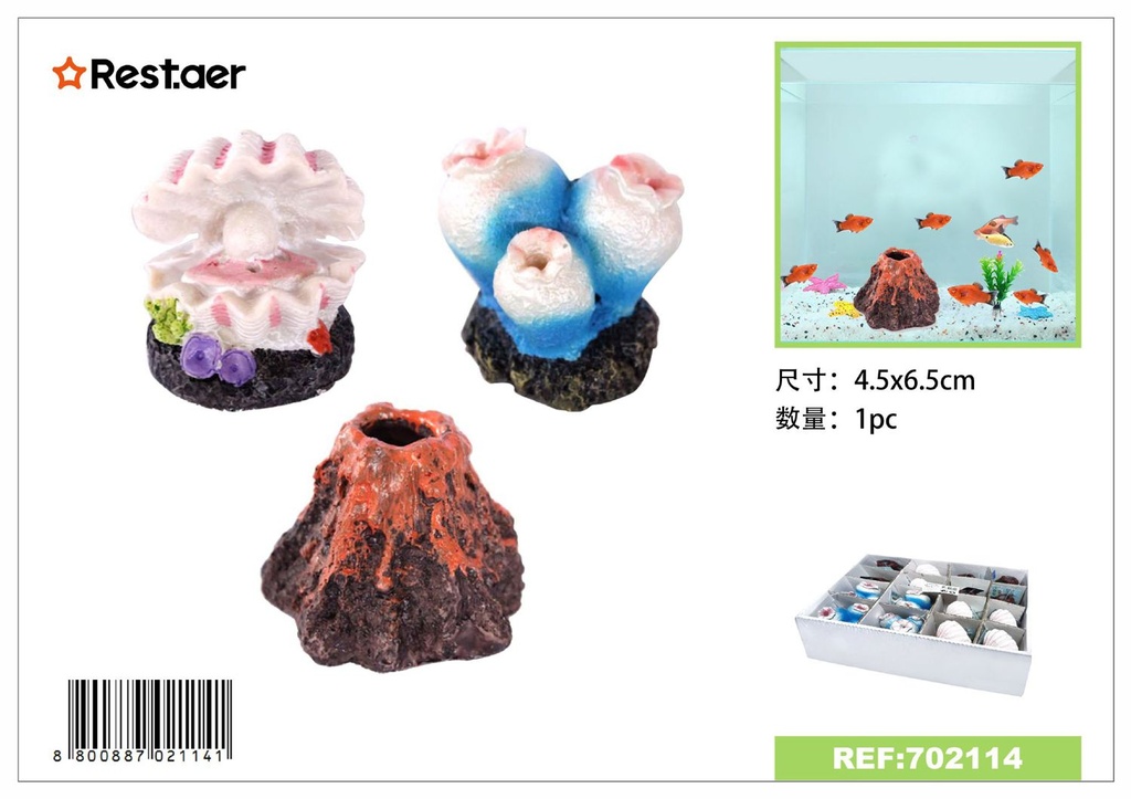 Adorno de acuario 6.5x4.5cm para decoración de acuarios