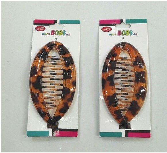 Pinza pez marrón 13CM 12/U - Accesorios de cabello