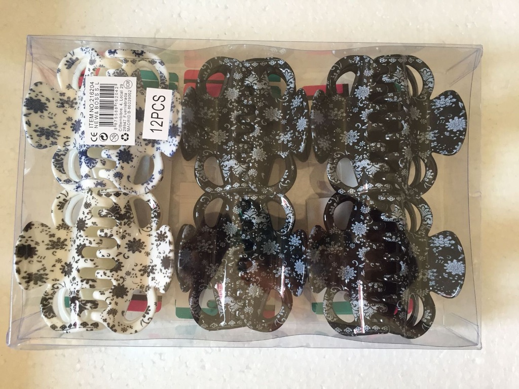 Pinza de pelo de 9 cm en 12 piezas N.BOSS - Accesorios para el cabello