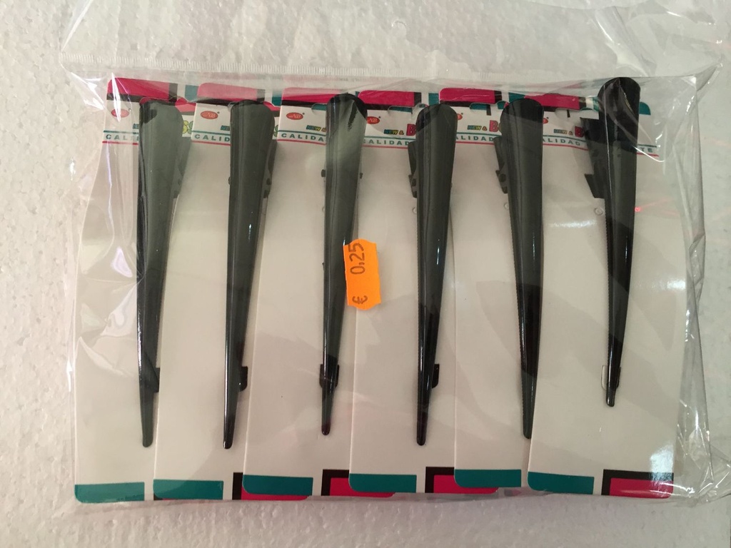 Pinza pico negra 13 cm 12/u - Accesorios para el cabello