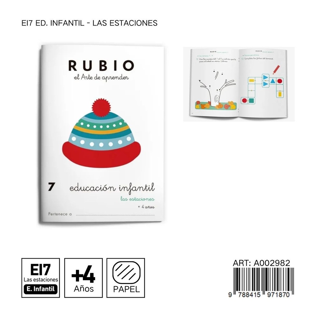 Cuaderno de ejercicios 7 - Educación infantil 7