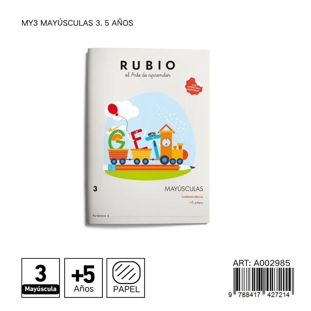 Cuaderno de prácticas Mayúsculas 3 - RUBIO - Material escolar