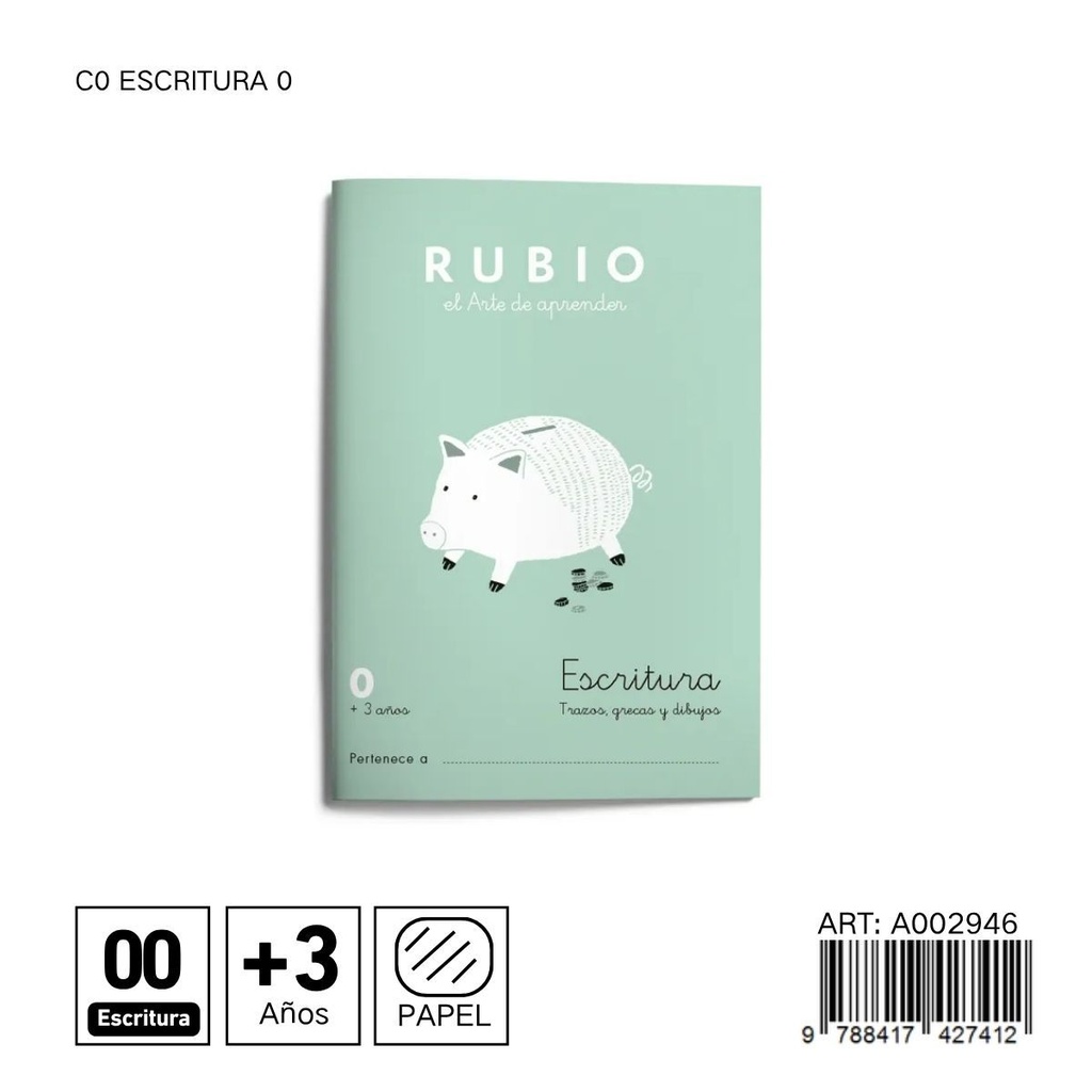 Cuaderno de preescritura para aprendizaje y práctica escolar