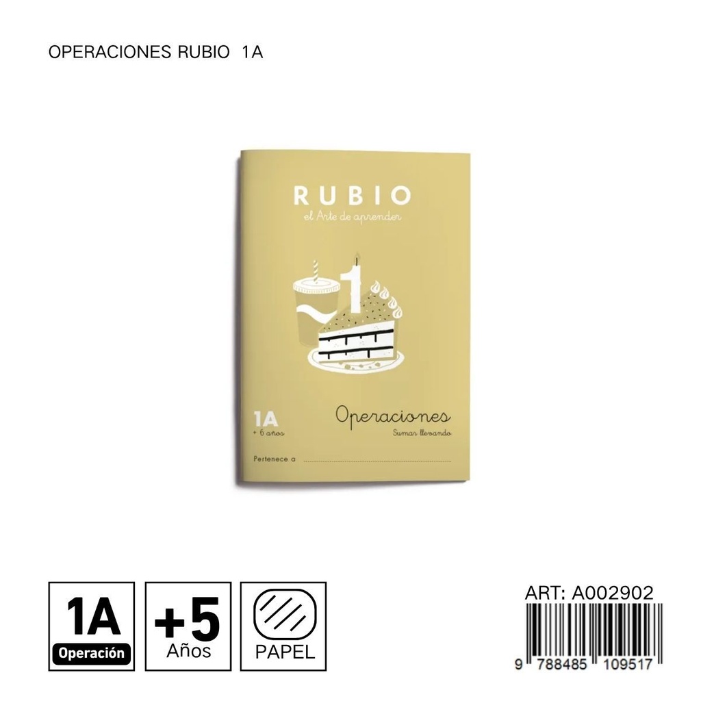 Cuaderno de matemáticas 1A para operaciones
