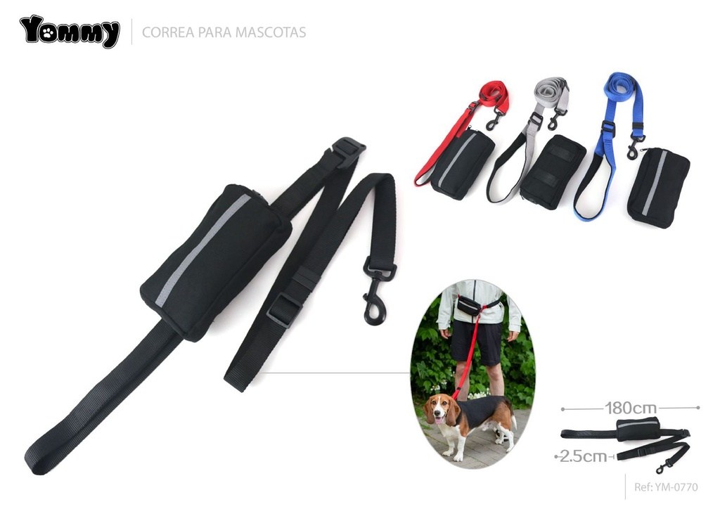 Correa Multifunicional para Mascotas + Bolsa 2.5*180cm