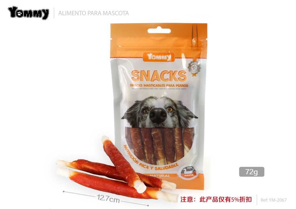 Alimento para mascotas rollo de carne de pato 12.7 cm, 72 g - Snacks para perros