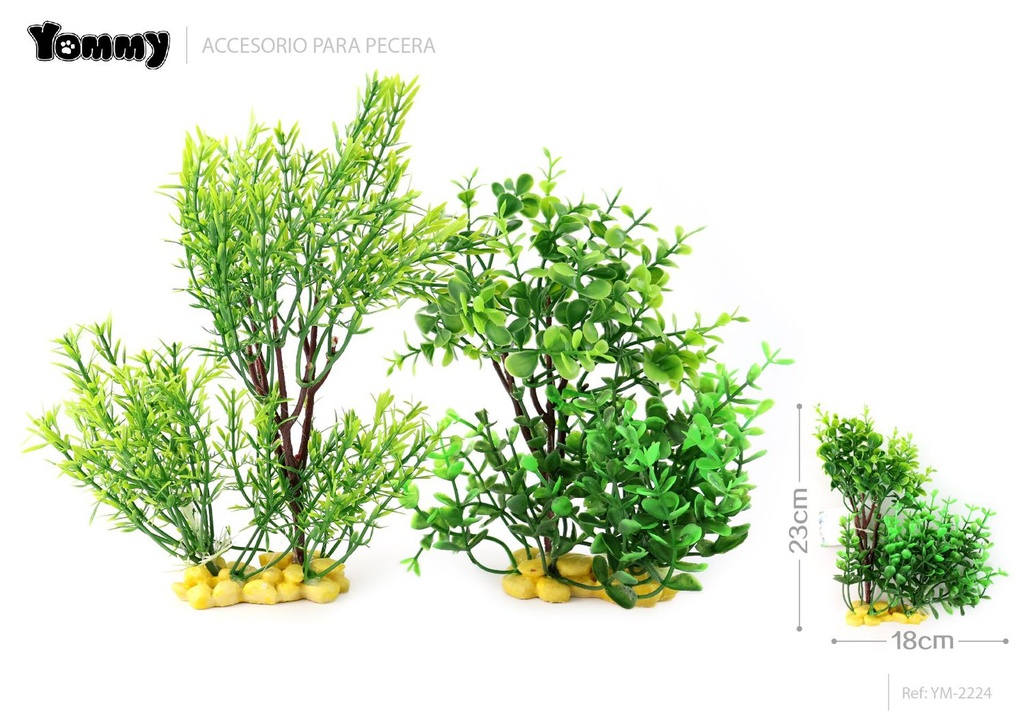 Planta acuática de plástico 18*6*23 cm - Accesorios para mascotas