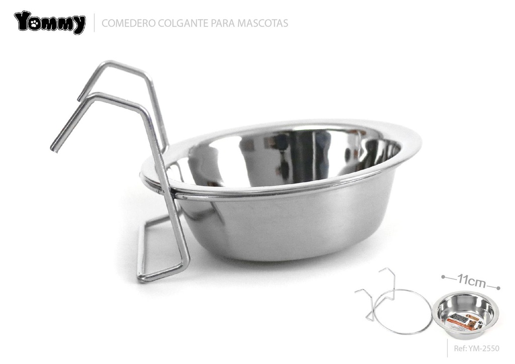 Cuenco colgante de acero inoxidable 11cm para mascotas - Accesorios para mascotas