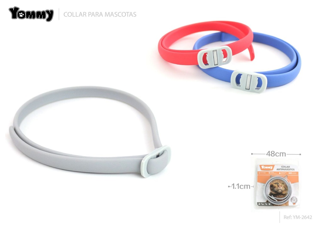 Collar antiparasitario para mascotas 1.1cmx48cm - Accesorios para mascotas