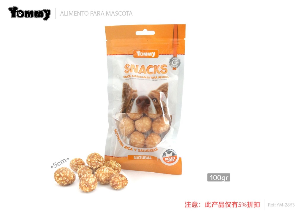 Bolas de pollo y arroz 5 cm - Alimentos y golosinas para mascotas