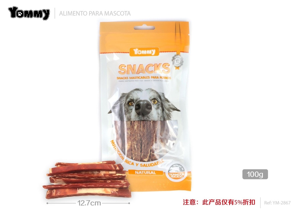 Tiras de carne de res y bacalao 12.7 cm - Alimentos y golosinas para mascotas