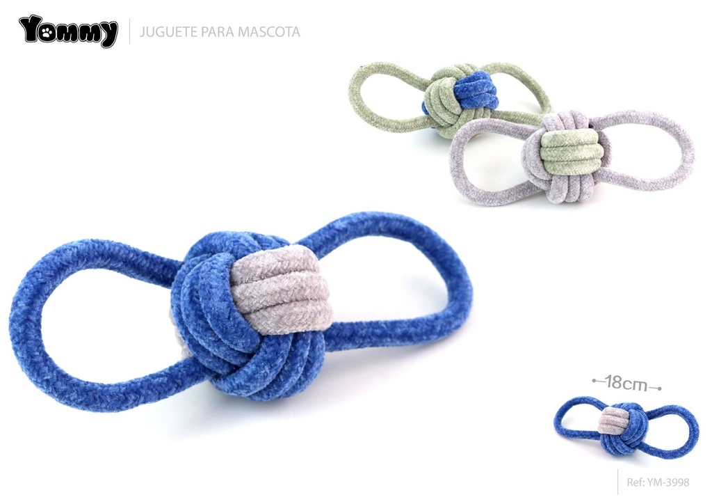 Juguete de doble oreja para mascotas 18cm - Juguete de cuerda para mascotas