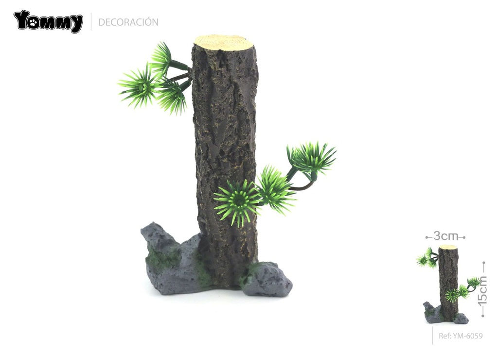 Decoración para acuarios raíz de árbol 3*3*15 cm - Accesorios para acuarios