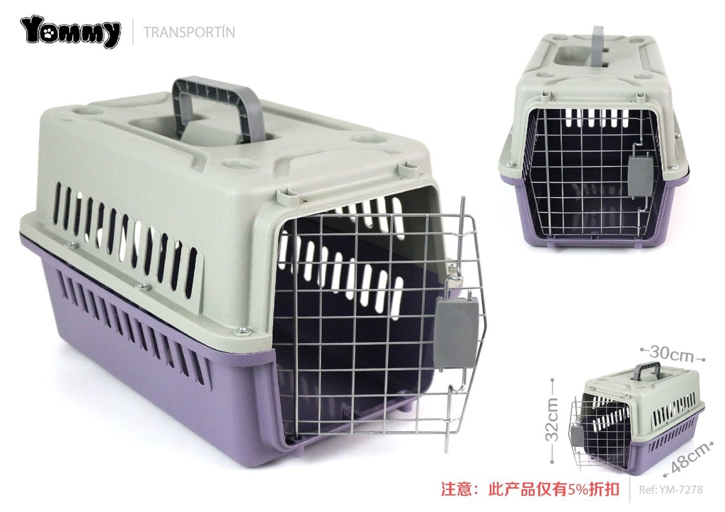 Transportín de mascotas (violeta) 48 x 32 x 30 cm - Transportes para mascotas