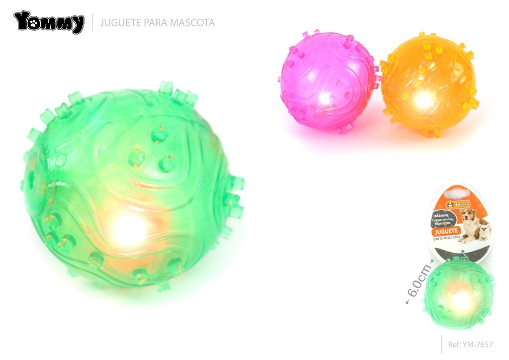 Juguete para mascotas TPR diámetro 6.0cm - Juguetes luminosos LED