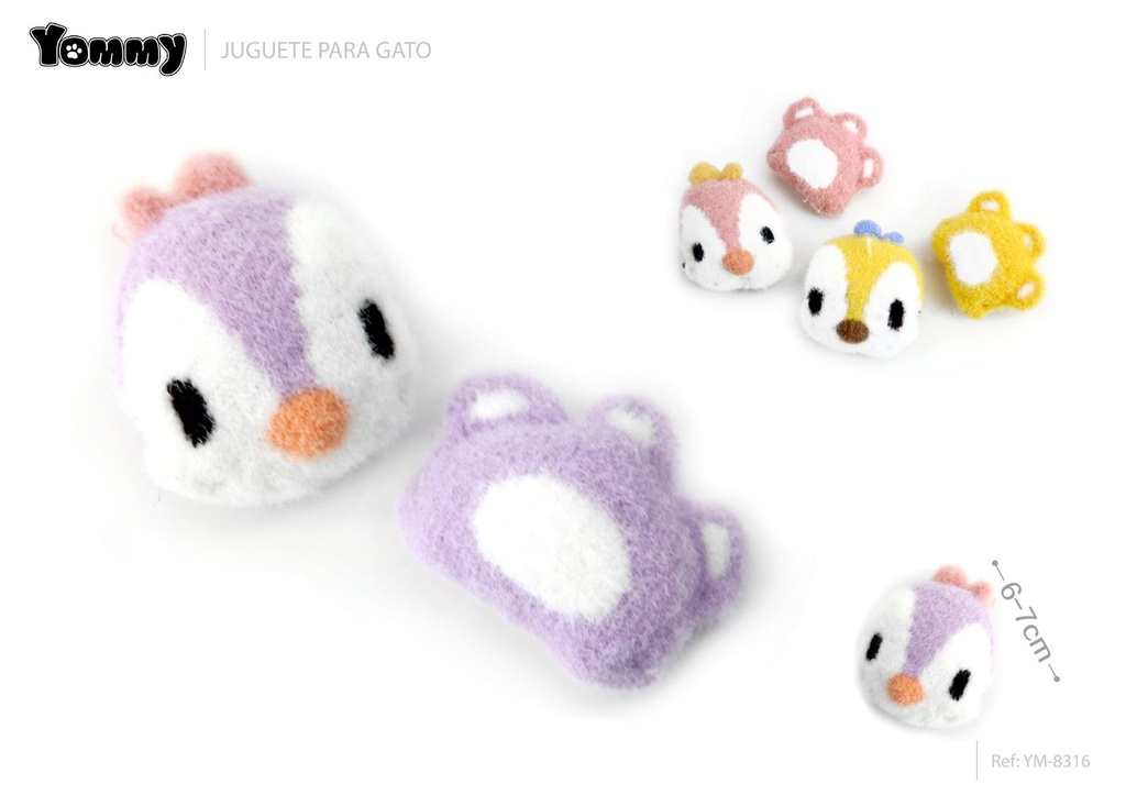 Juguete para gato pingüino con huellas (6-7cm) - Juguetes para gatos