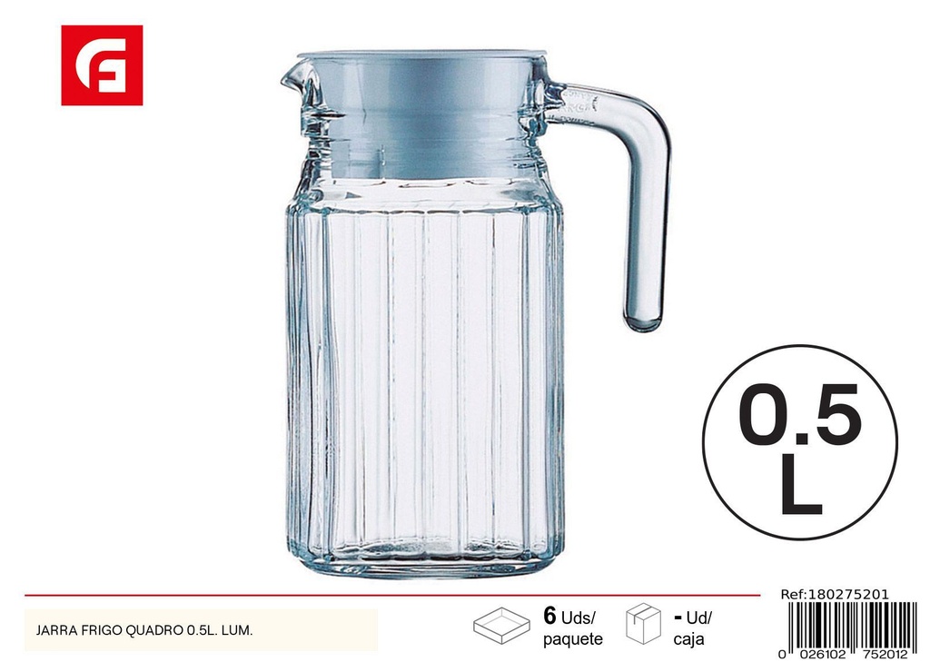 Jarra de frigorífico QUADRO 0.5L LUM - Botellas y jaras de vidrio y cerámica