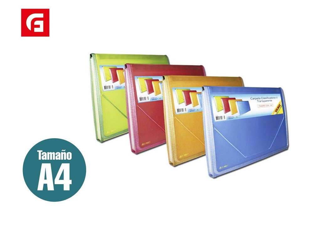 Bolsa de archivos transparente A4 - Material de oficina