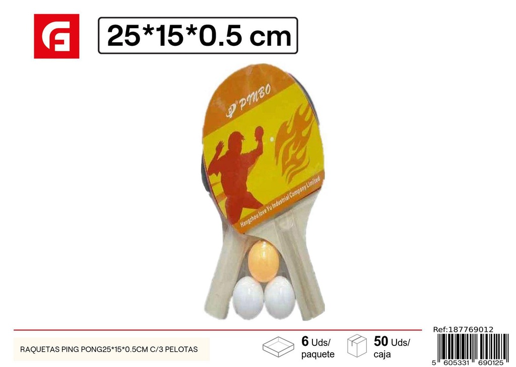 Raqueta de ping pong con 3 pelotas - Juguetes deportivos y de mesa