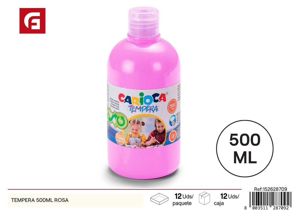 Pintura tempera rosa 500ml - Material artístico y pintura