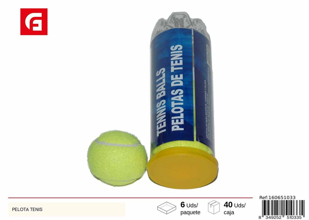 Set de 3 pelotas de tenis en bote - Material de papelería