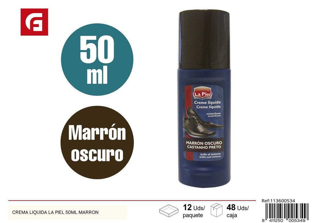 Cuidado de calzado Crema líquida La Piel 50ml marrón - Cera y cuidado para zapatos