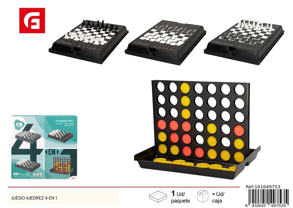Juego de ajedrez 4 en 1 - Juegos de mesa para niños