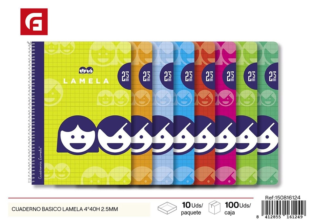 Cuaderno básico 4º 40h 2.5mm - Papelería