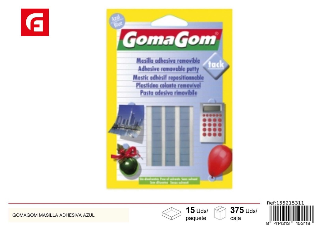 Goma adhesiva azul GOMAGOM - Manualidades y pegamentos