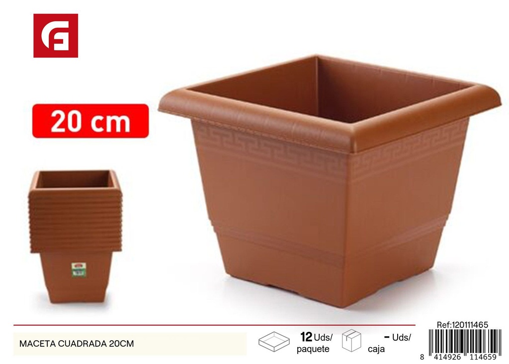  Maceta cuadrada 20 cm - Macetas y decoración