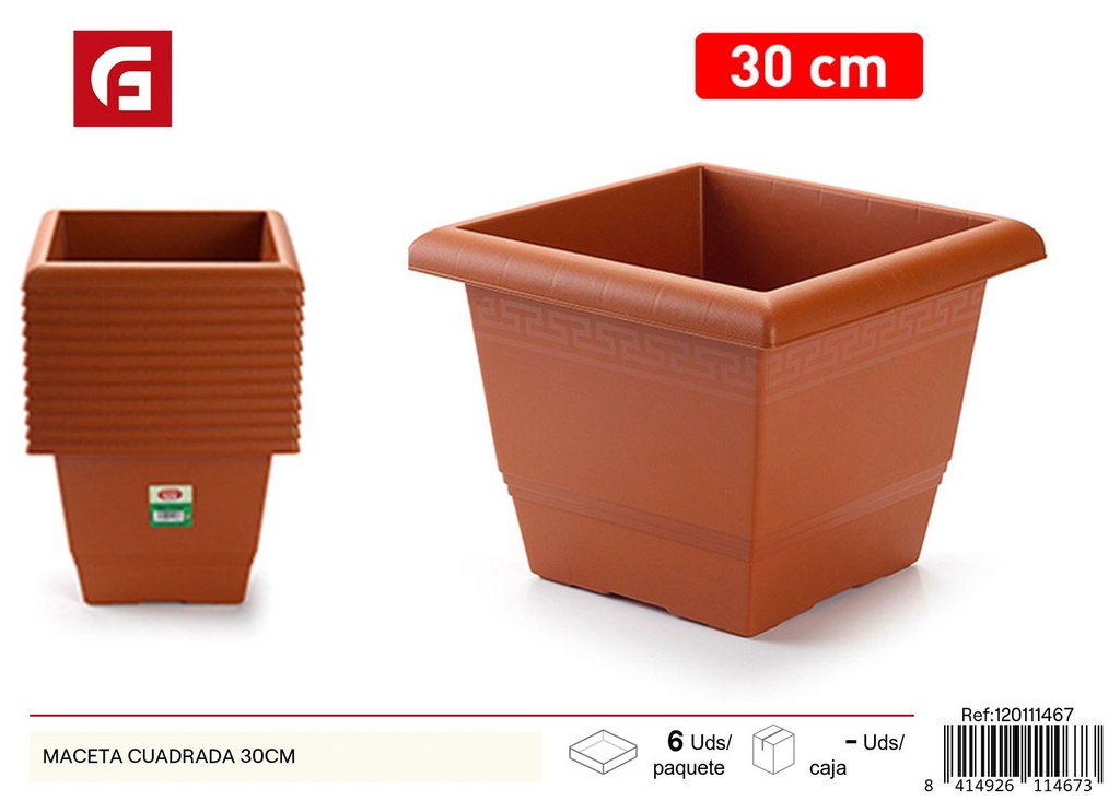 Maceta cuadrada de 30 cm - Jardinería y decoración de plantas