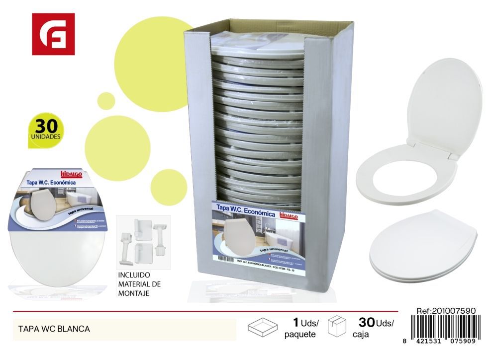 Tapa de inodoro blanca - Accesorios de baño