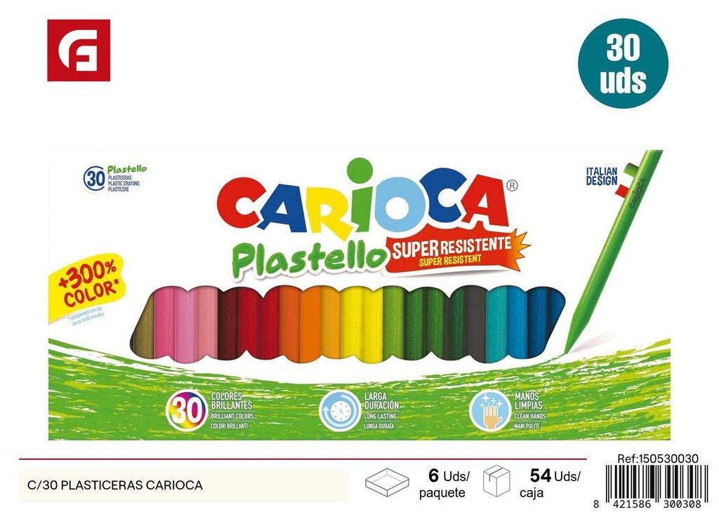 Ceras plásticas 30 colores - Material de papelería