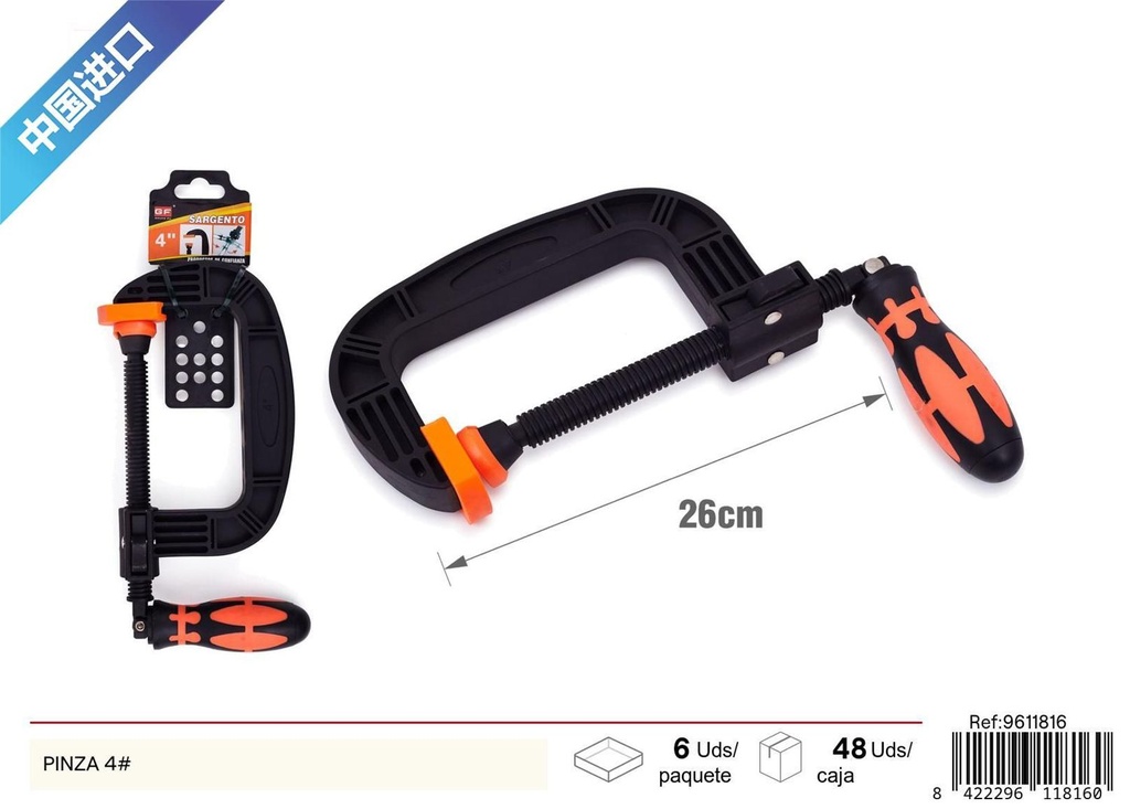 Sargento Pinza G 4# - Herramientas y accesorios de ferretería