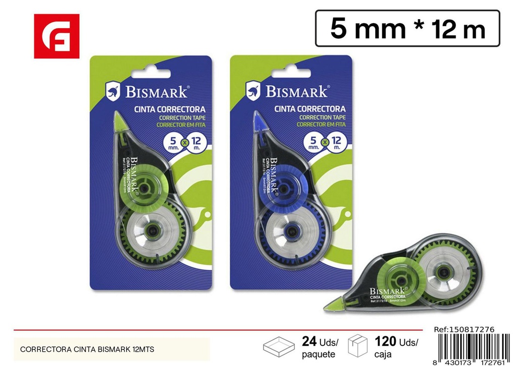 Cinta correctora Bismark 12 mts - Material escolar