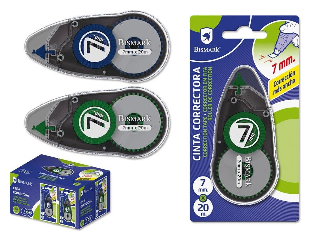 Cinta correctora Bismark 20 mts*7mm - Material escolar esencial