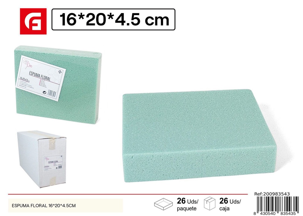 Espuma floral 16*20*4.5 cm - Accesorios para arreglos florales