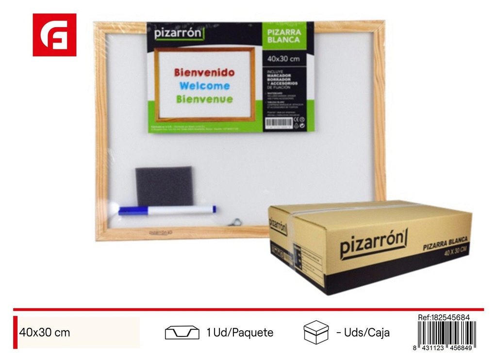 Pizarrón blanco 40*30 cm - Material escolar para escritura
