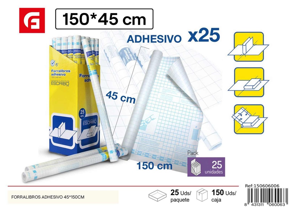 Forralibros adhesivo 45x150cm - Material escolar y papelería