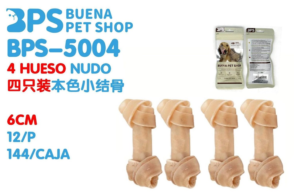 Set de huesos nudo 6cm para perros