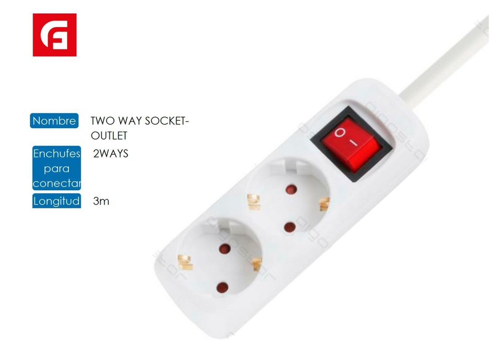 Enchufe SOCKET-OUTLET 2 ROWS 3M - Accesorios eléctricos