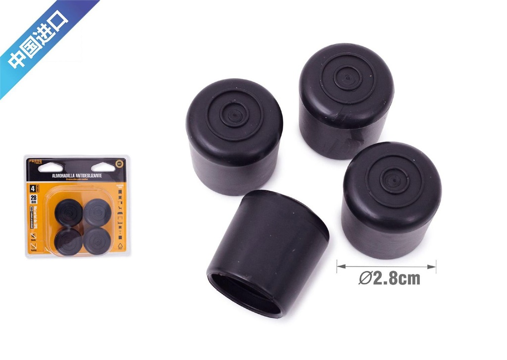 Protector de patas de mesa negro 28mm para muebles