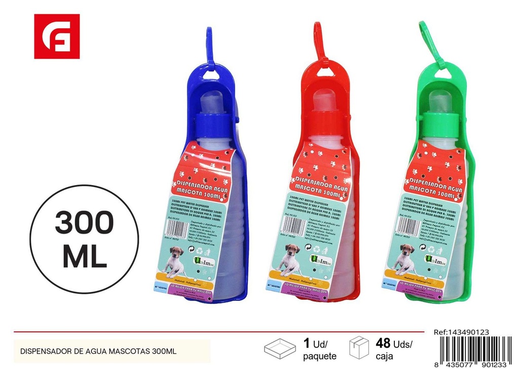 Dispensador de agua para mascotas 300 ml - Accesorios de mascotas
