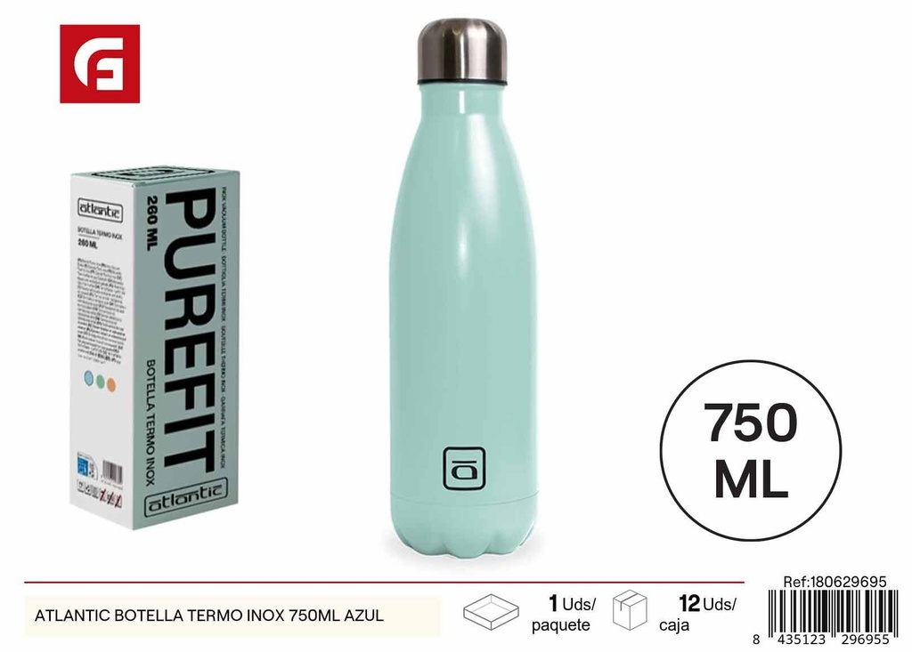 Botella térmica de acero inoxidable ATLANTIC 750 ml azul - Artículos de cocina